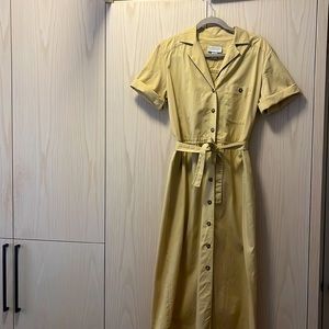 Perfect vintage shirt dress! Beige/light yellow. Sz 10